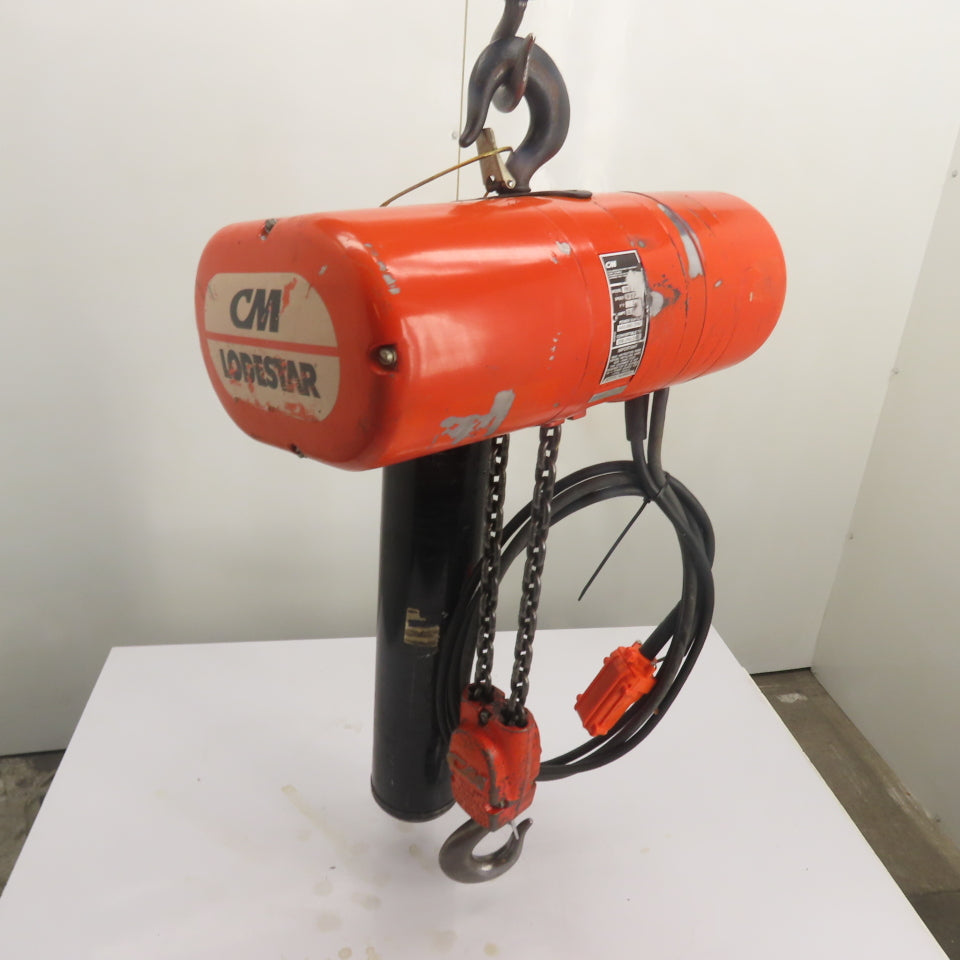 CM Lodestar Model RR 2Ton 4000LB Electric Chain Hoist 15'Lift 16FPM 440-480V 3Ph