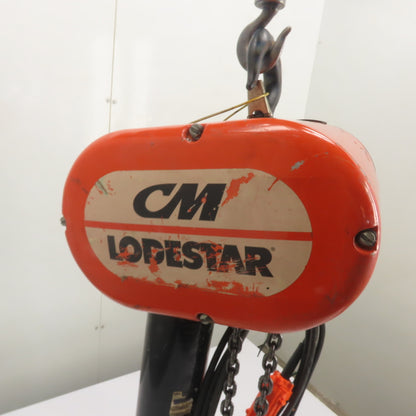 CM Lodestar Model RR 2Ton 4000LB Electric Chain Hoist 15'Lift 16FPM 440-480V 3Ph