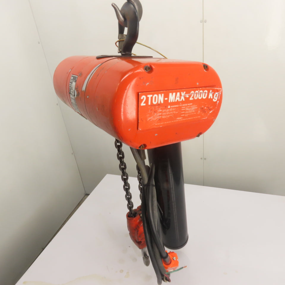 CM Lodestar Model RR 2Ton 4000LB Electric Chain Hoist 15'Lift 16FPM 440-480V 3Ph