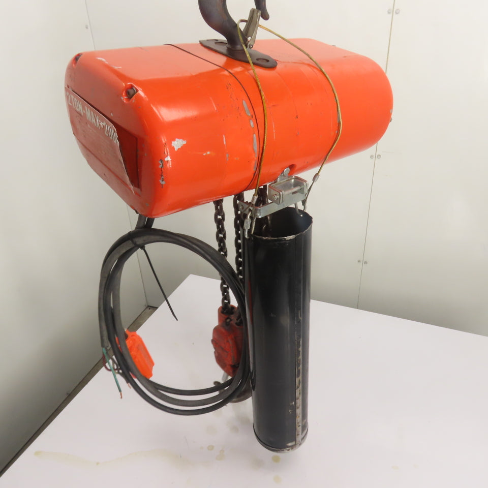 CM Lodestar Model RR 2Ton 4000LB Electric Chain Hoist 15'Lift 16FPM 440-480V 3Ph