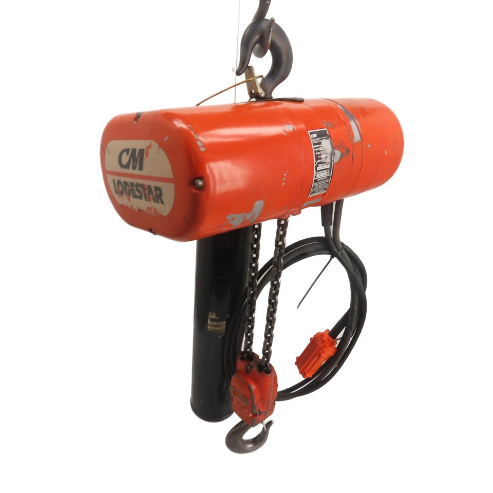 CM Lodestar Model RR 2Ton 4000LB Electric Chain Hoist 15'Lift 16FPM 440-480V 3Ph
