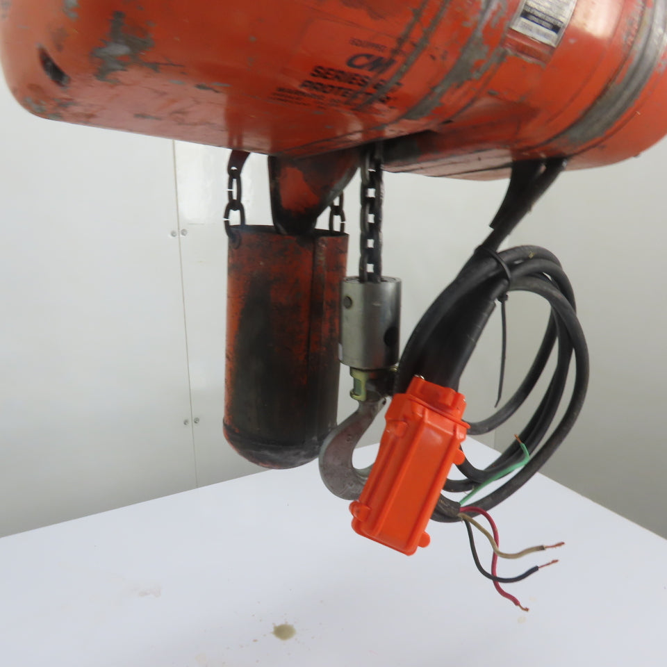 CM Model L 1 Ton 2000LB Electric Chain Hoist 10' Lift 240/480V 3Ph 16FPM
