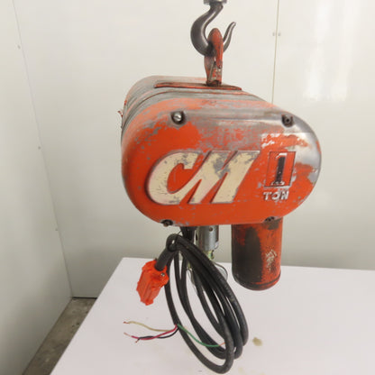 CM Model L 1 Ton 2000LB Electric Chain Hoist 10' Lift 240/480V 3Ph 16FPM