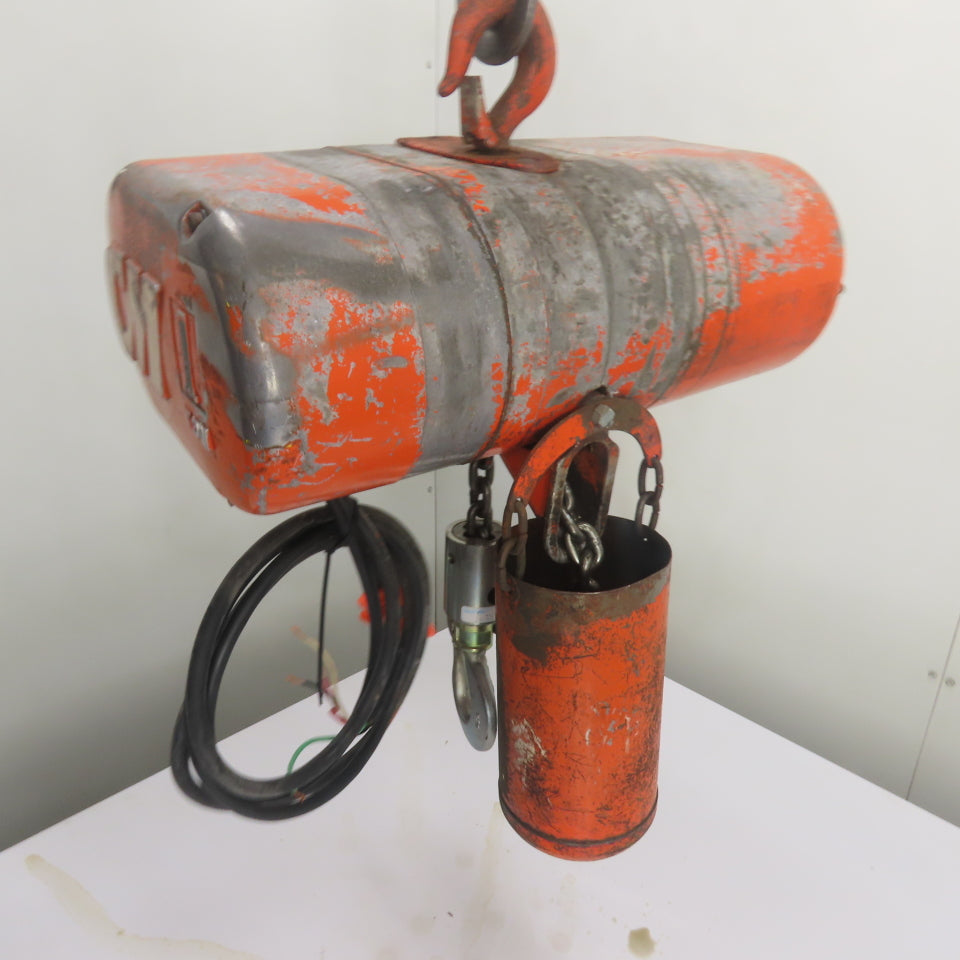 CM Model L 1 Ton 2000LB Electric Chain Hoist 10' Lift 240/480V 3Ph 16FPM