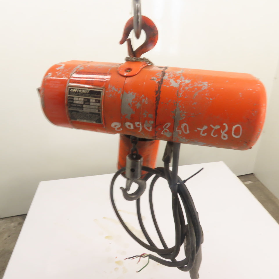 CM Lodestar Model A 1/8Ton 250LB Electric Chain Hoist 240/480V 3Ph 10'Lift 32FPM