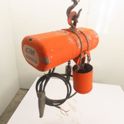 CM Lodestar Model A 1/8Ton 250LB Electric Chain Hoist 240/480V 3Ph 10'Lift 32FPM