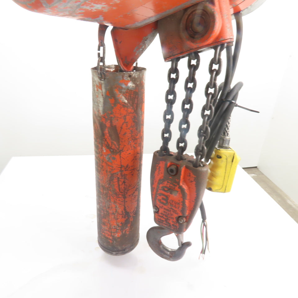 CM Model RT 3 Ton 6000LB Electric Chain Hoist 10' Lift 3Ph 220/460V 5.5FPM