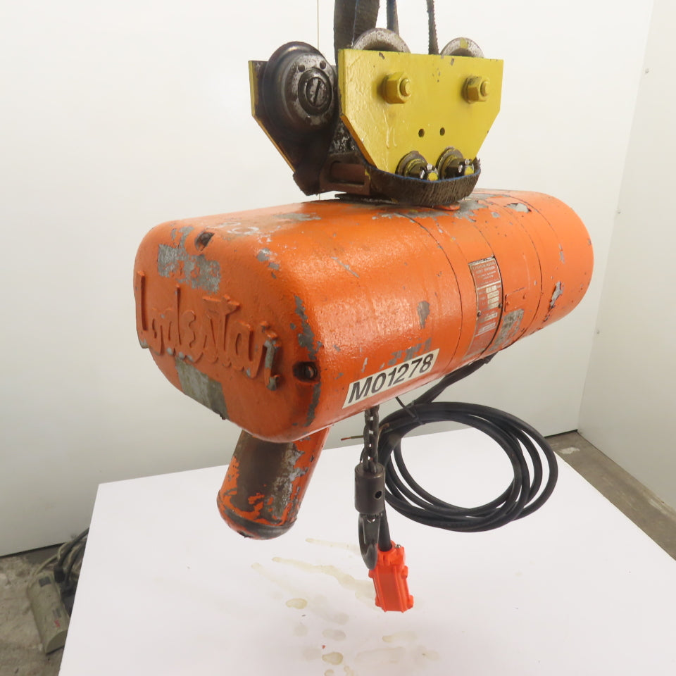 CM Lodestar Model L 1 Ton 2000LB Electric Chain Hoist 3Ph 440-480V 10'Lift 16FPM