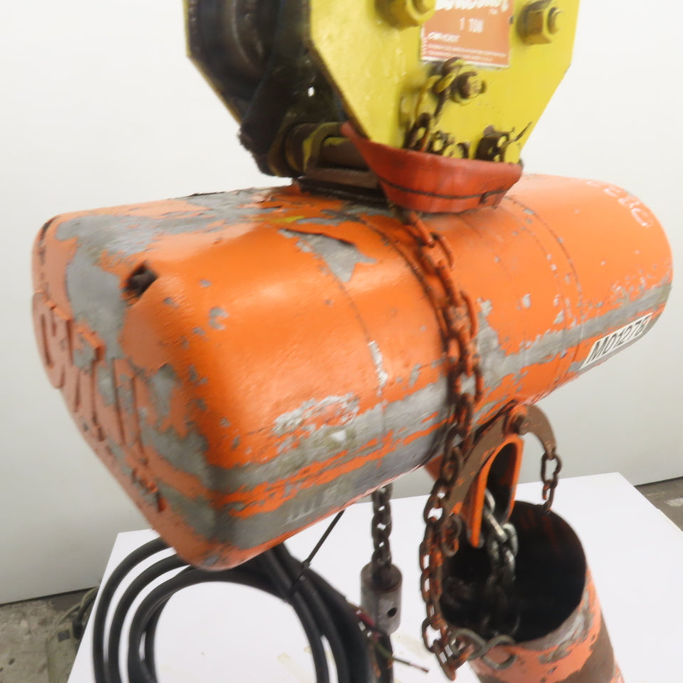 CM Lodestar Model L 1 Ton 2000LB Electric Chain Hoist 3Ph 440-480V 10'Lift 16FPM