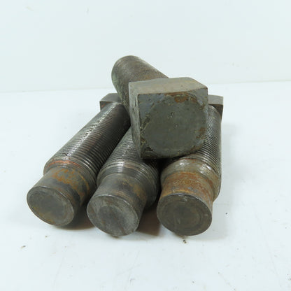 1-1/4"-12 x 4" Square Head Full Dog Point Jack Bolt Lot Of 4