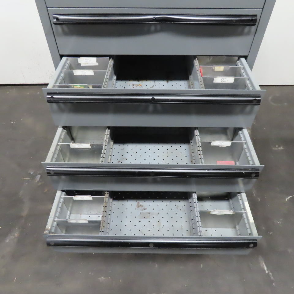 Lista 9 Drawer Industrial Tool Small Parts Storage Cabinet 28" x 28" x 60"