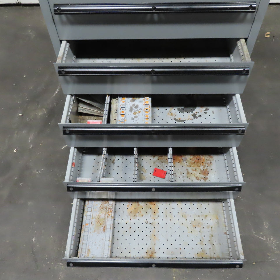 Lista 9 Drawer Industrial Tool Small Parts Storage Cabinet 28" x 28" x 60"