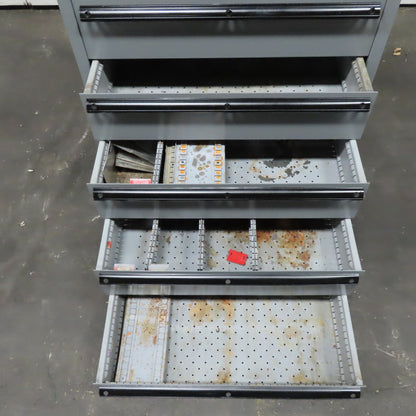 Lista 9 Drawer Industrial Tool Small Parts Storage Cabinet 28" x 28" x 60"