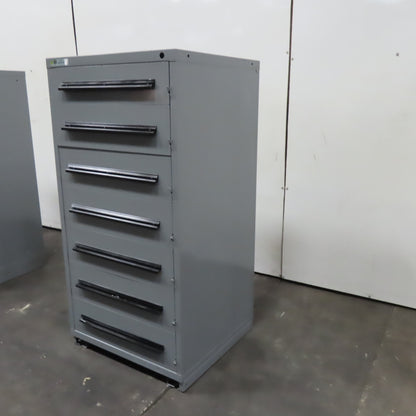 Stanley Vidmar 7 Drawer Tool Small Parts Storage Cabinet 30" x 28" x 59"