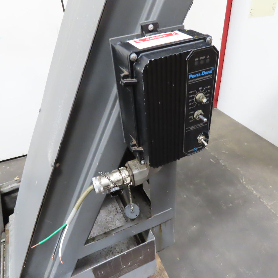 Turbo 6475-8362 Incline Chip Conveyor 1-3FPM 115V 1Ph 1/4H 10" x 113" Long