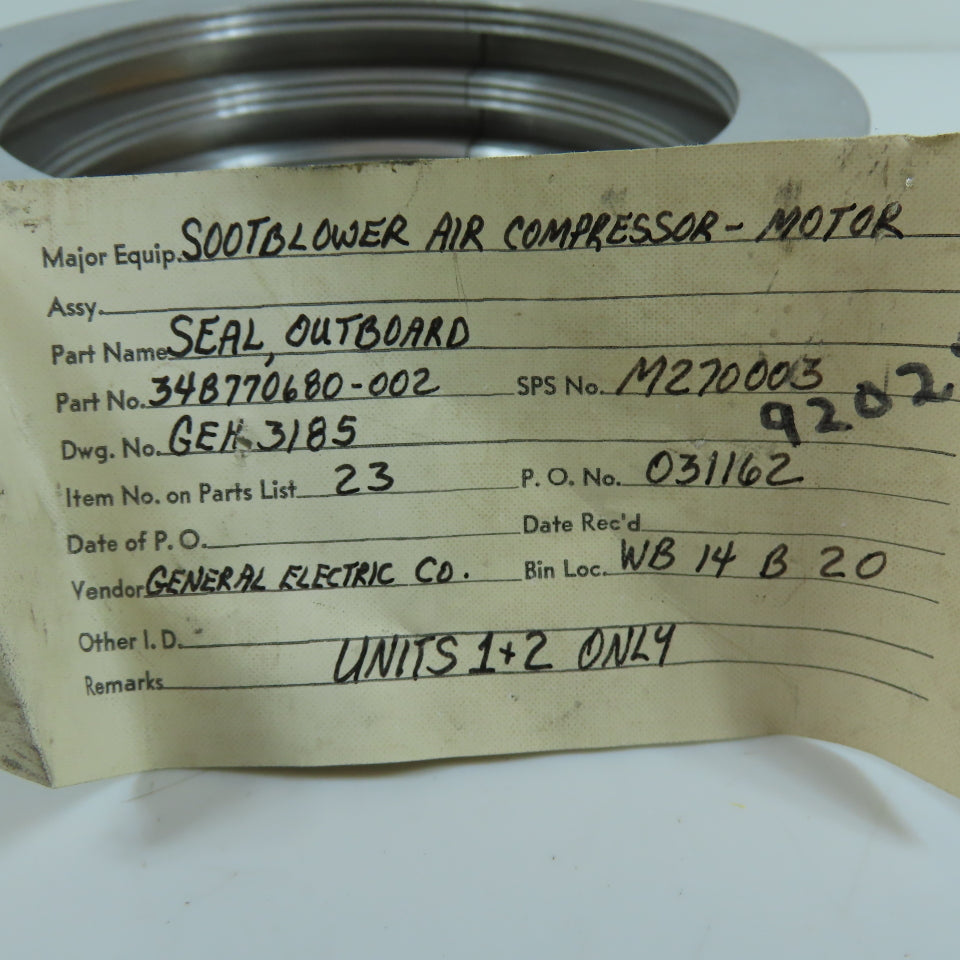 General Electric GEH3185 34B770680-002 Split Labyrinth Outboard Seal Ring
