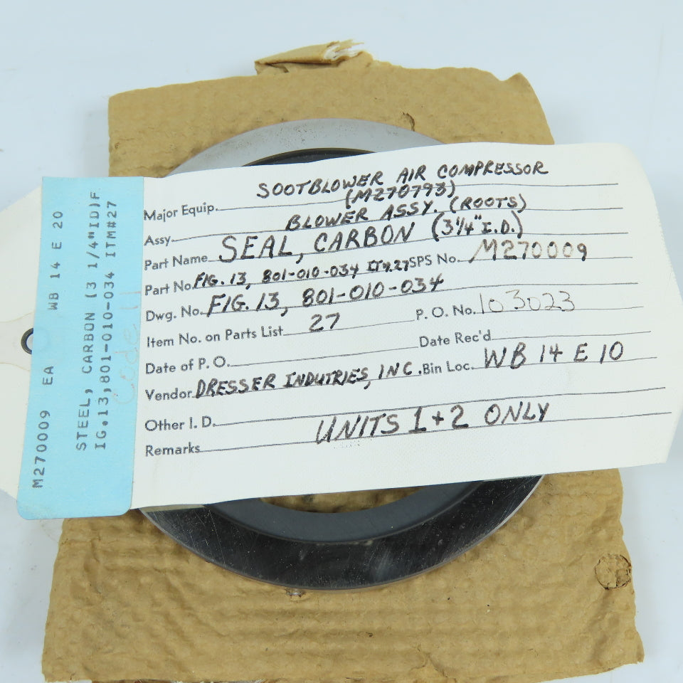 Dresser Roots 801-010-034 3-1/4" ID Carbon Ring Seal for Roots Blower Assembly