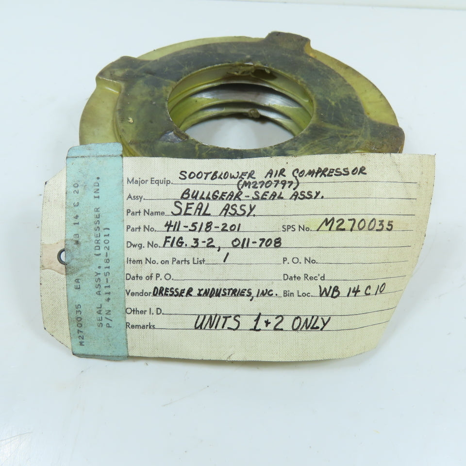 Dresser 411-518-201 Bullgear Seal Assembly for Sootblower Air Compressor