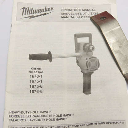Milwaukee 1675-6 Right Angle Drill Motor w/ Remote Trigger Handle 120V Modified*