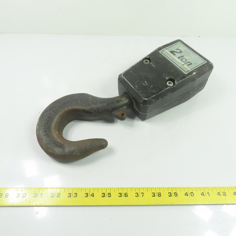 2 Ton 4000LB Hoist Bottom Hook Block Assembly Double Reeved