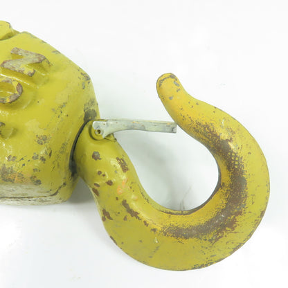Yale 2 Ton Hoist Hook Block W/ Swivel Hook & Latch Double Reeved