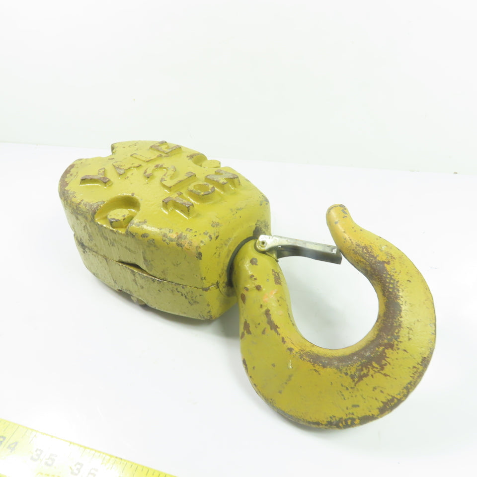 Yale 2 Ton Hoist Hook Block W/ Swivel Hook & Latch Double Reeved