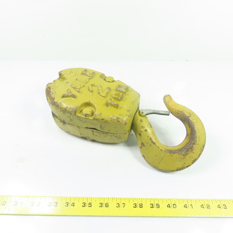Yale 2 Ton Hoist Hook Block W/ Swivel Hook & Latch Double Reeved