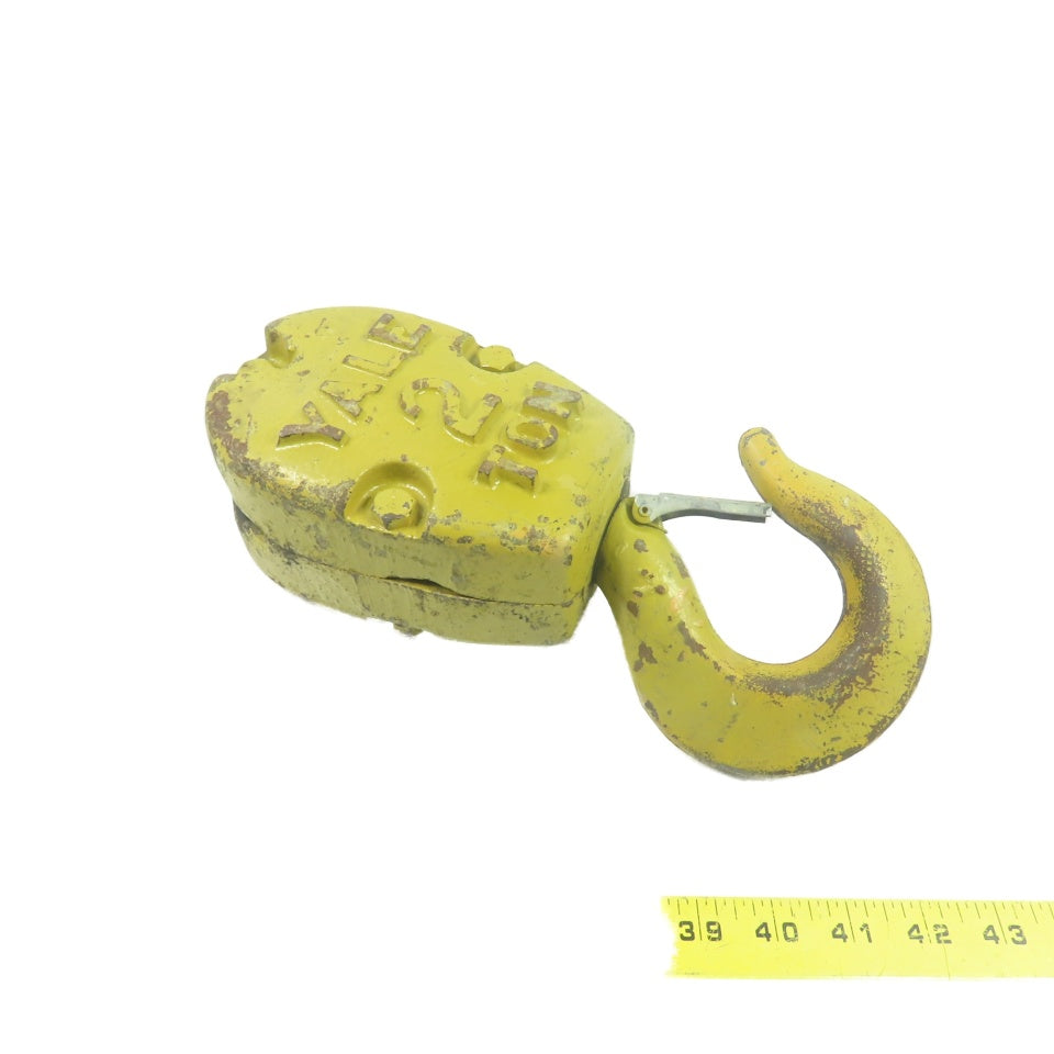 Yale 2 Ton Hoist Hook Block W/ Swivel Hook & Latch Double Reeved