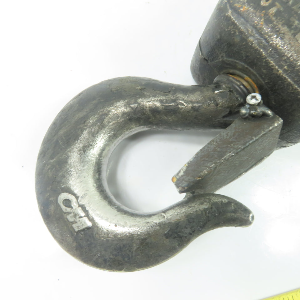 CM 3 Ton 6000LB Double Reeved Chain Hoist Lower Hook Block Assembly