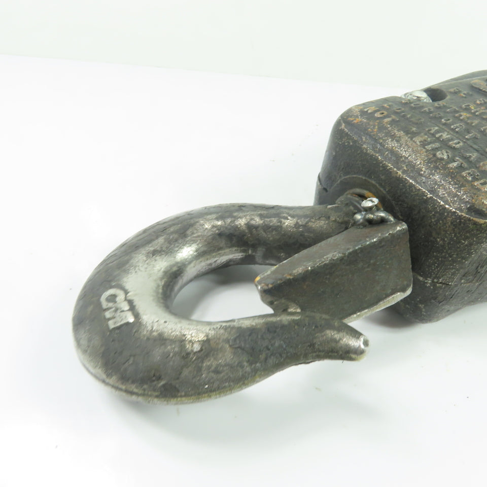 CM 3 Ton 6000LB Double Reeved Chain Hoist Lower Hook Block Assembly