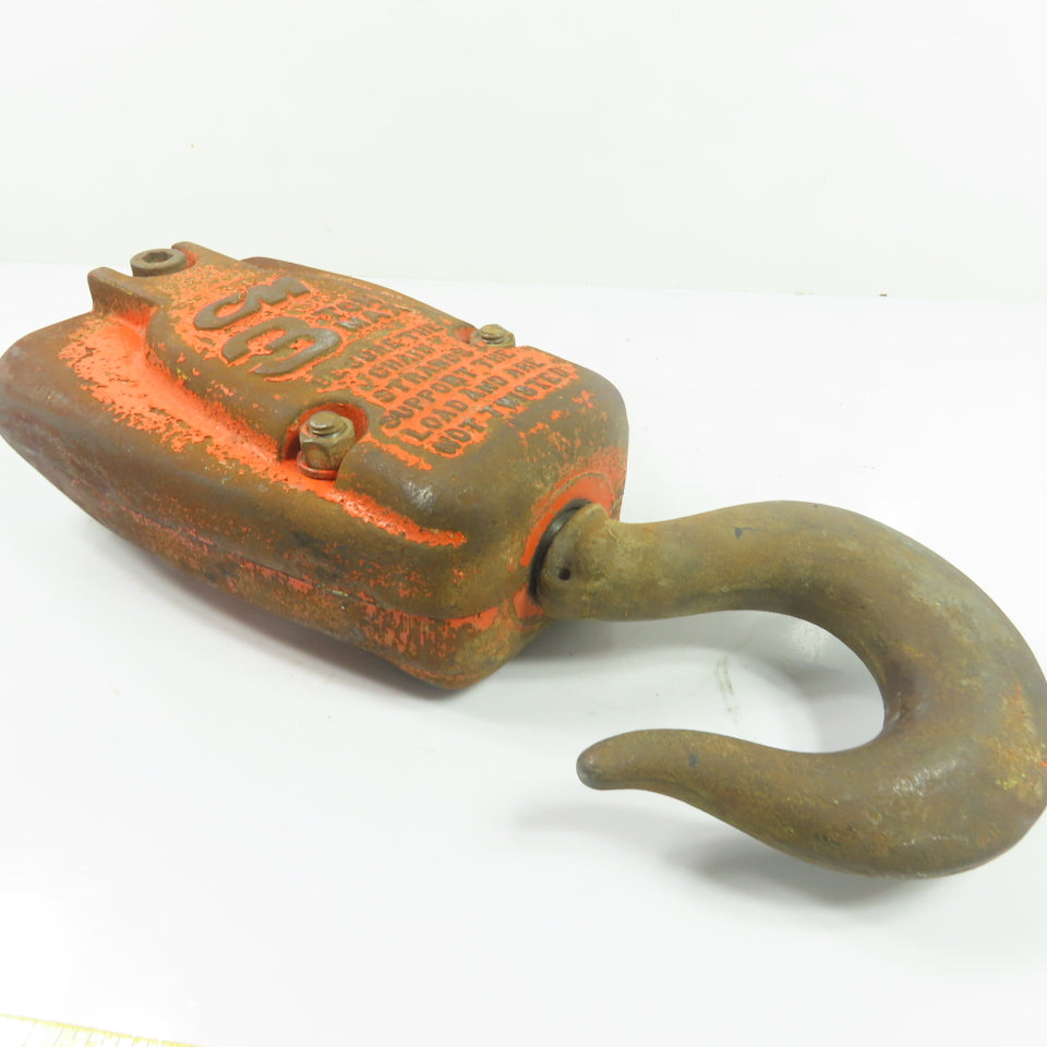 CM 3 Ton 6000LB Double Reeved Chain Hoist Lower Hook Block Assembly