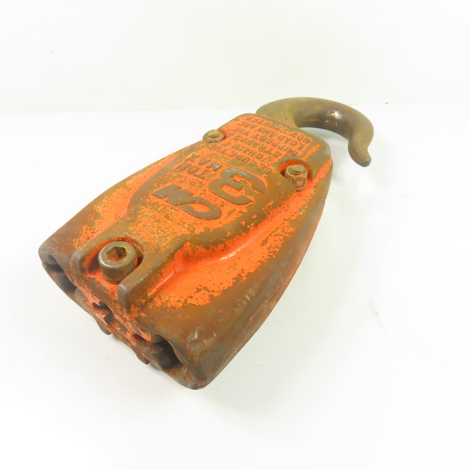 CM 3 Ton 6000LB Double Reeved Chain Hoist Lower Hook Block Assembly