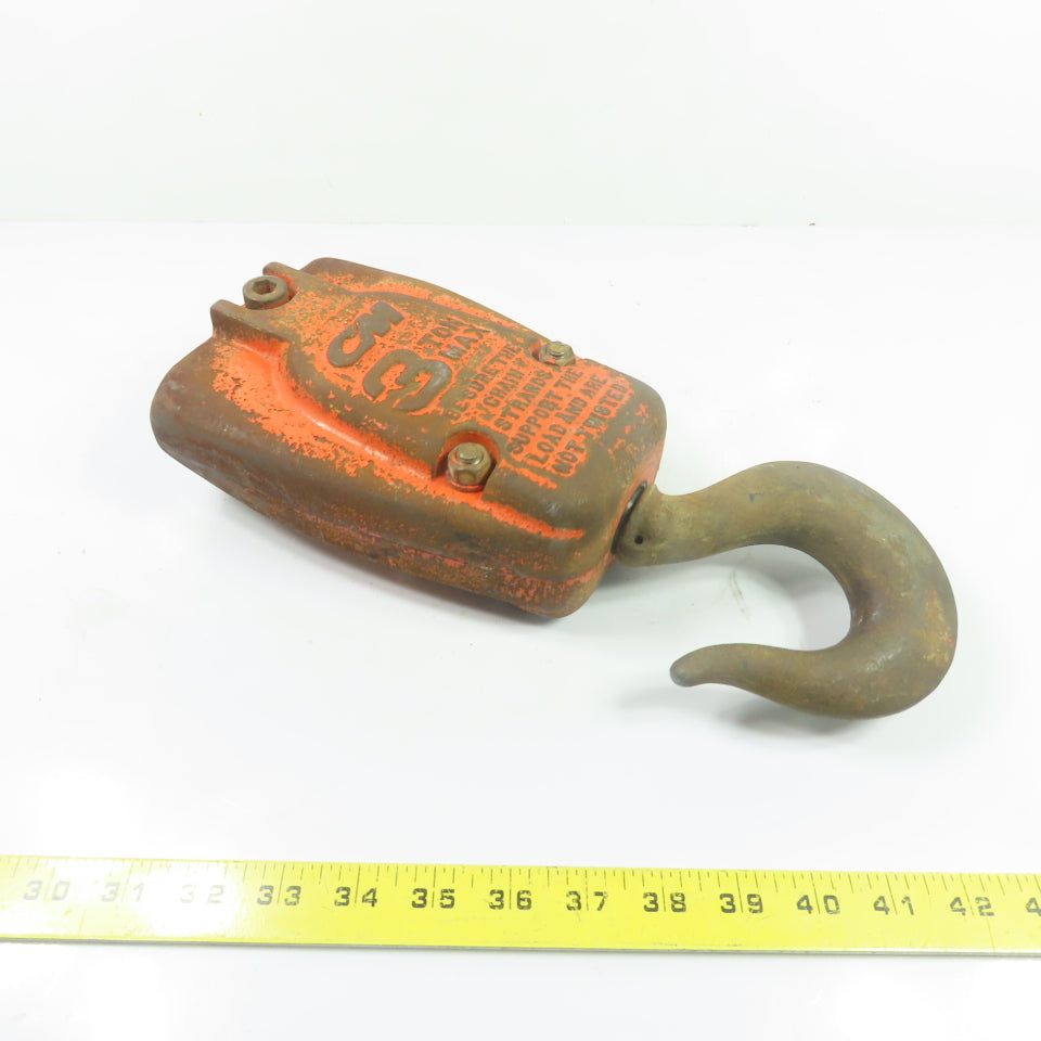 CM 3 Ton 6000LB Double Reeved Chain Hoist Lower Hook Block Assembly