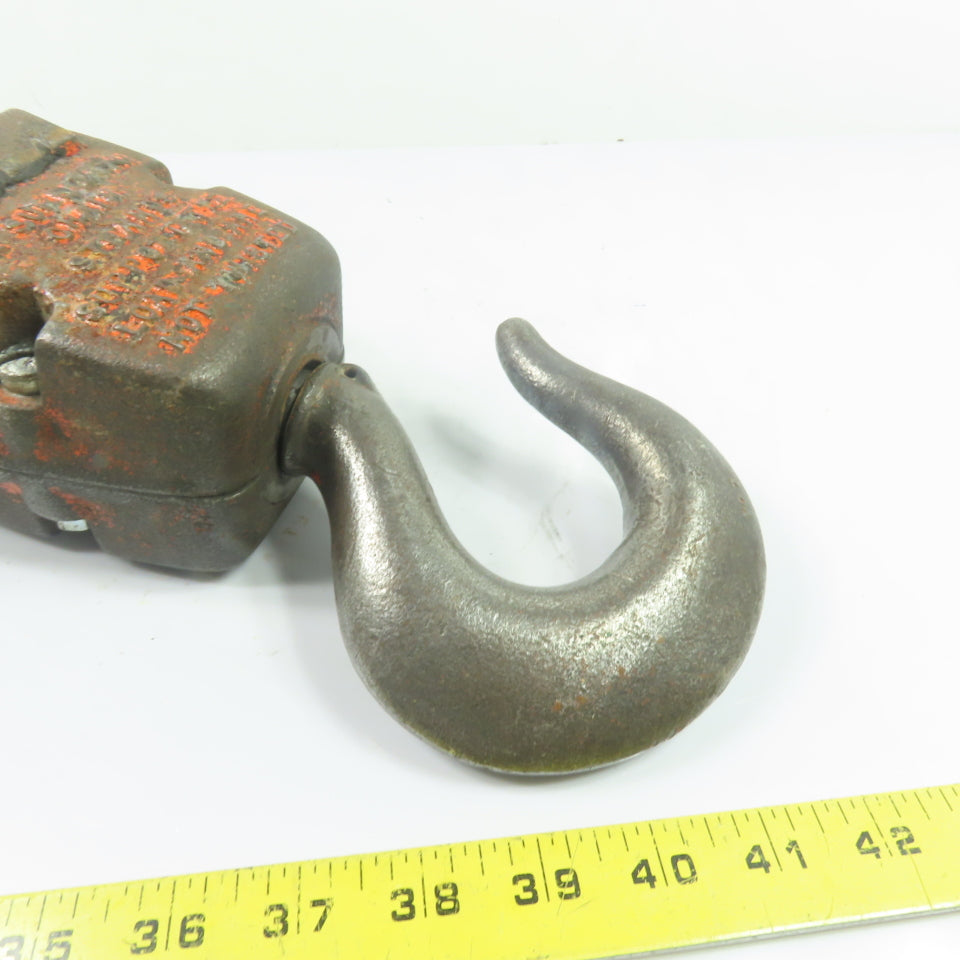 CM Double Reeved Chain Hoist Lower Hook Block Assembly
