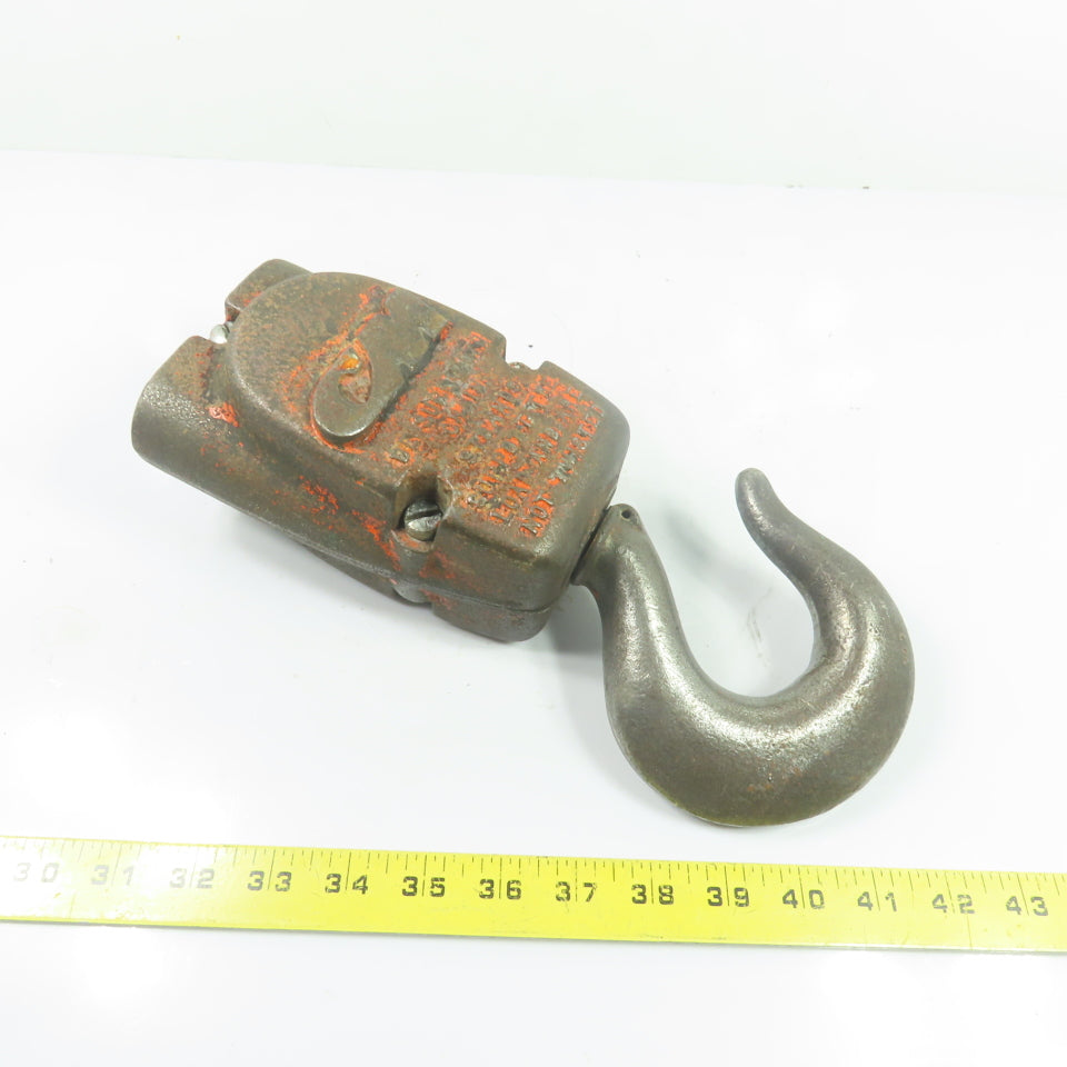 CM Double Reeved Chain Hoist Lower Hook Block Assembly