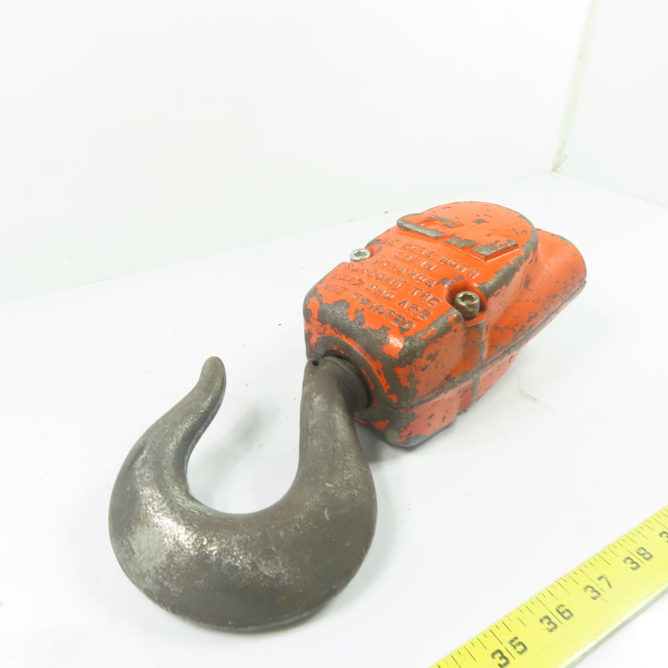 CM Double Reeved Chain Hoist Lower Hook Block Assembly