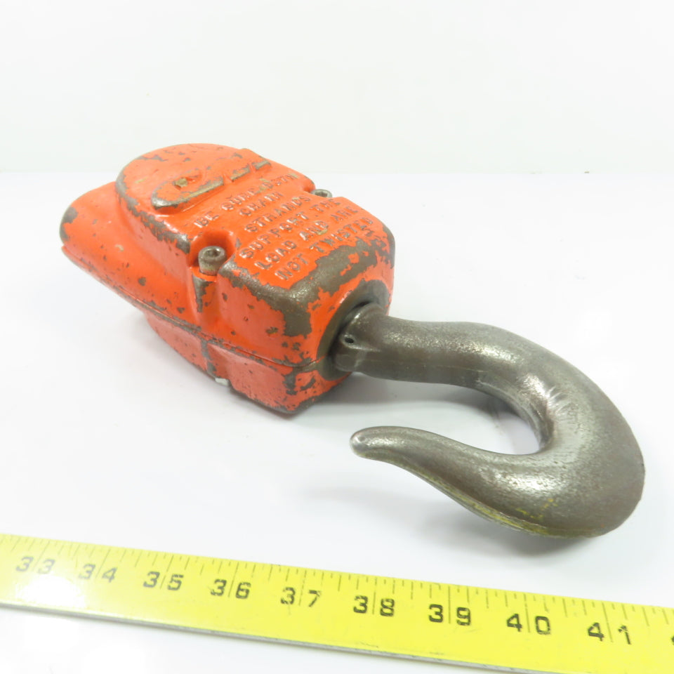 CM Double Reeved Chain Hoist Lower Hook Block Assembly