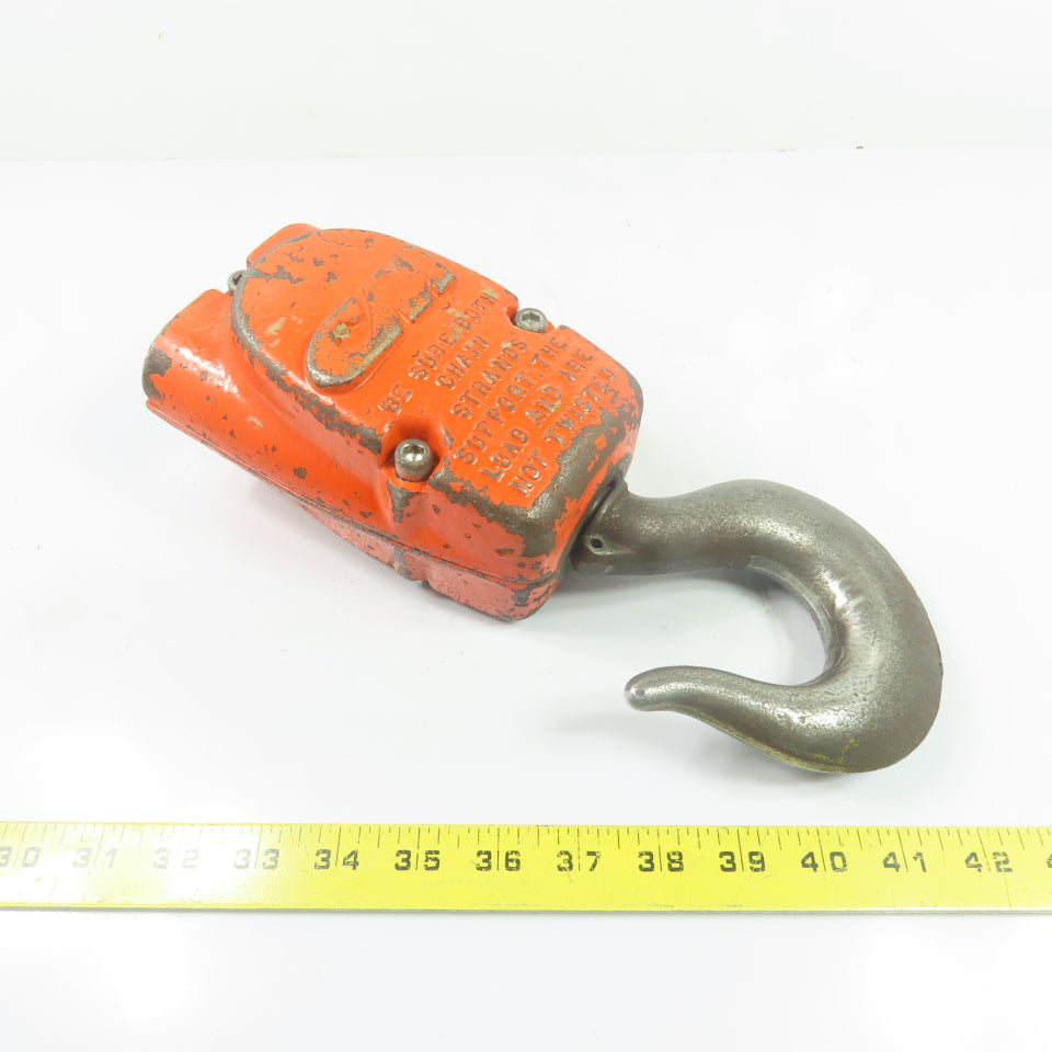 CM Double Reeved Chain Hoist Lower Hook Block Assembly