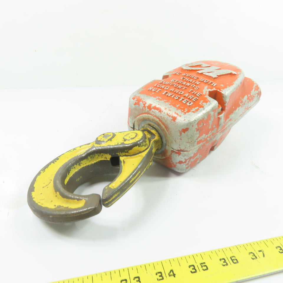 CM N/A Double Reeved Chain Hoist Lower Hook Block Assembly