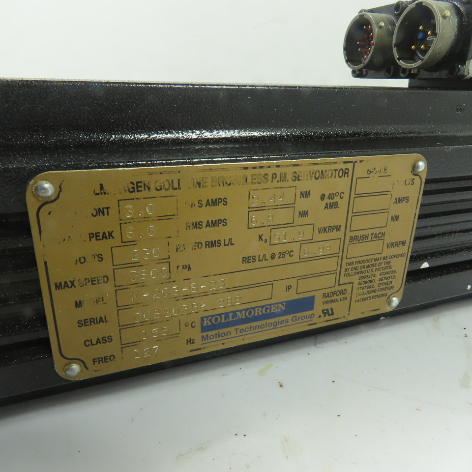 Kollmorgen M-203-B-23 Brushless Servo Motor 230V 3800RPM