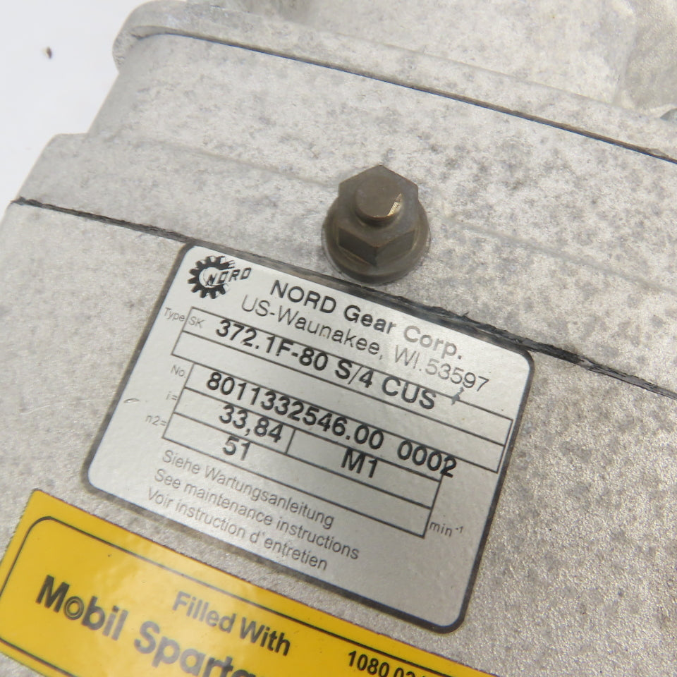 NORD SK372.1F-80 S/4 CUS 0.75HP 51RPM 33.84:1 Inverter Duty Gearmotor 230/460V