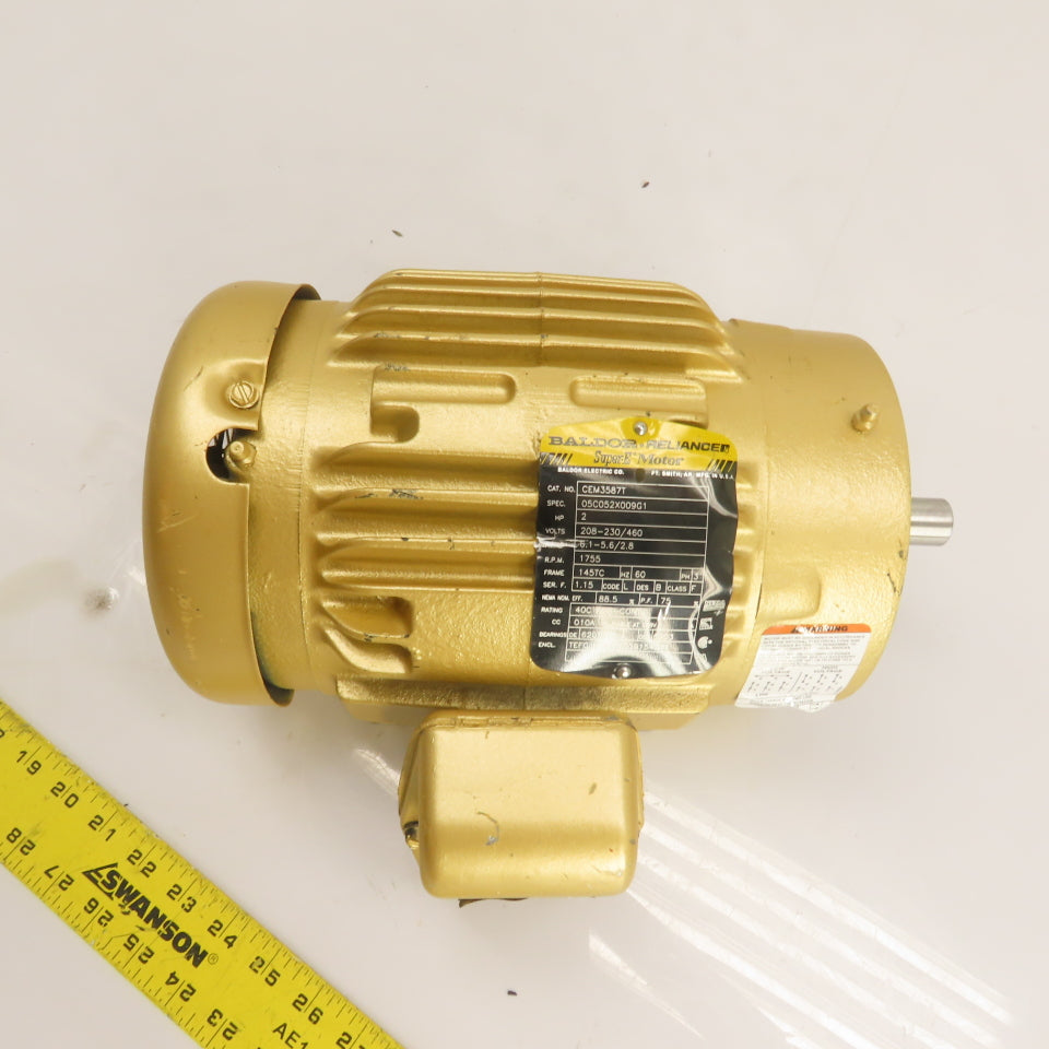 Baldor CEM3587T 2HP Electric Motor 230/460V 3Ph 145TC Frame 1755RPM