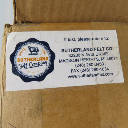 Sutherland Felt Co. 3" x 1/8" x 100' White Felt Stripping Roll Lot Of 10