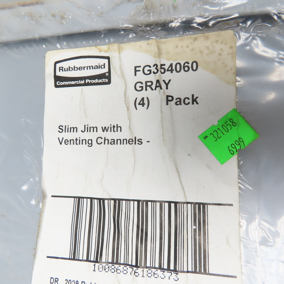 Rubbermaid FG354060 Slim Jim Venting Channels Waste Container Can 5-Pack
