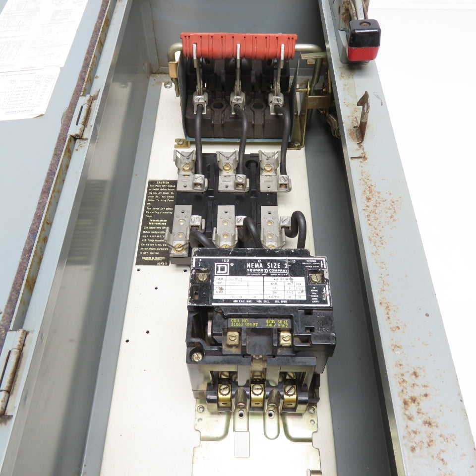 Square D 8538SDG-16 60A 3-Pole Fusible Combo Starter Disconnect Switch Size 2