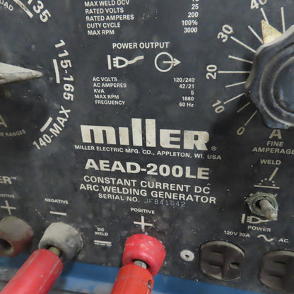 Miller AEAD-200LE Constant Current DC Arc Welder Generator Onan Gas Motor