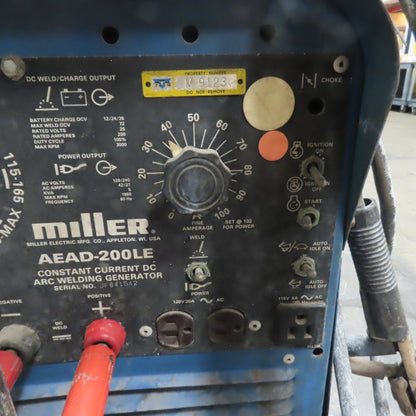 Miller AEAD-200LE Constant Current DC Arc Welder Generator Onan Gas Motor