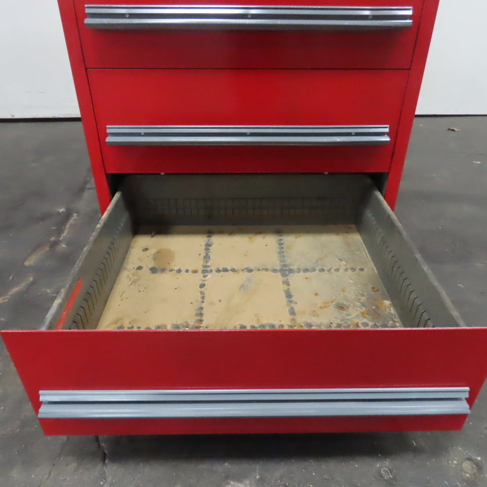 Stanley Vidmar 6 Drawer Small Parts Tool Storage Shop Cabinet 30" x 28" x 59"