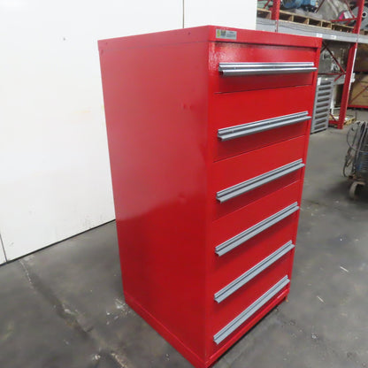 Stanley Vidmar 6 Drawer Small Parts Tool Storage Shop Cabinet 30" x 28" x 59"