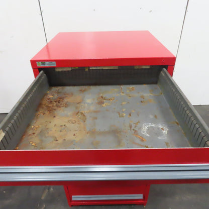 Stanley Vidmar 6 Drawer Small Parts Tool Storage Shop Cabinet 30" x 28" x 59"